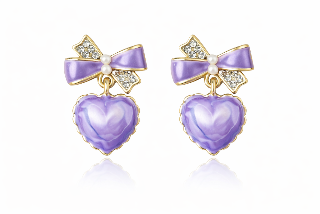 Heart ribbon Earrings