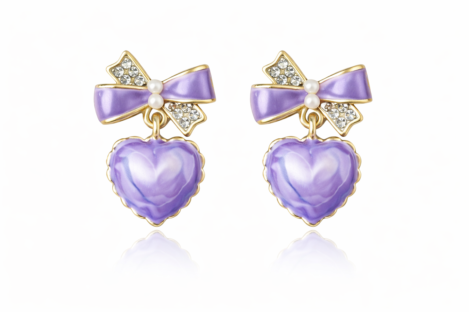 Heart ribbon Earrings