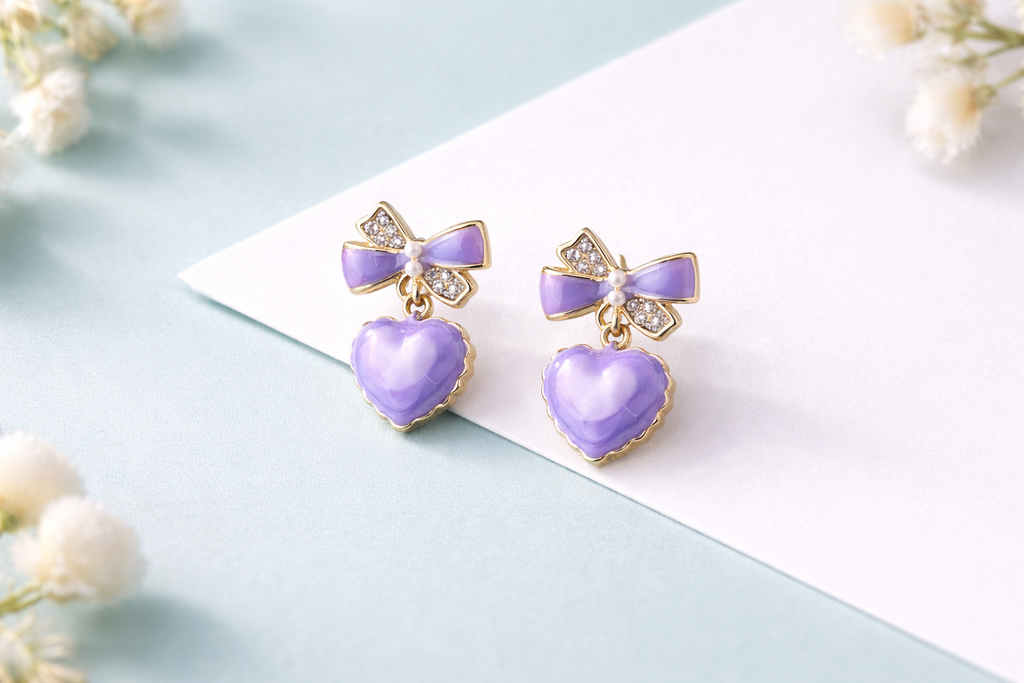 Heart ribbon Earrings