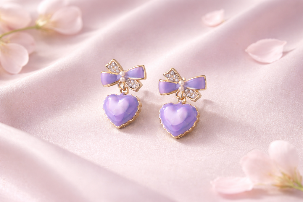 Heart ribbon Earrings