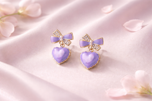 Heart ribbon Earrings